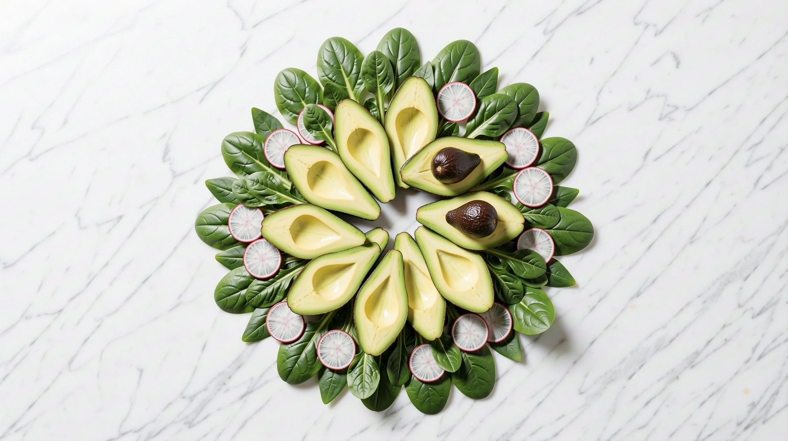 Frische Zutaten auf einer Marmorplatte